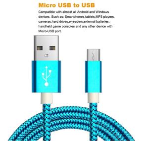 img 1 attached to 2-Pack 3.5ft Micro USB Cable for Samsung S7/S6, Note 5/4, Galaxy J7 J3 - Fast Charging Android Power Cord for Tablet Tab 3 4 S2 A 10.1 9.7 8.0 7.0 S 10.5 E 9.6 Pro Kids Lite Nook, Kindle Fire HD HDX