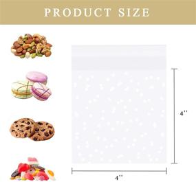 img 3 attached to 🎁 Premium Resealable Cellophane Bags (4"x4") - 200 Pcs Clear Packaging Bags for Cookies, Bakery, Gifts & Favors