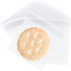 img 4 attached to 🎁 Premium Resealable Cellophane Bags (4"x4") - 200 Pcs Clear Packaging Bags for Cookies, Bakery, Gifts & Favors