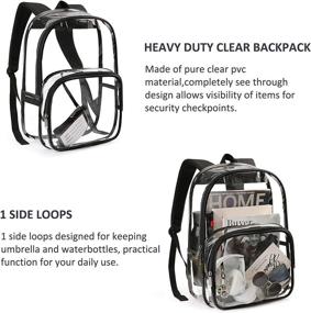 img 2 attached to Mommore Transparent Security 🎒 Backpack Bookbag: Safety meets Style