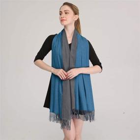 img 1 attached to 🧣 Longwu Women's Luxurious Cashmere Wool Scarf: Large Pashminas Shawl, Wrap, and Warm Stole Blanket