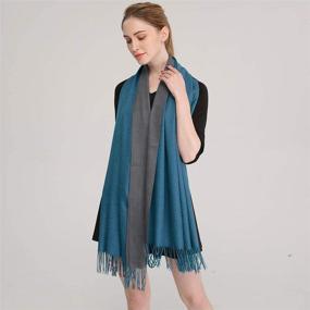 img 2 attached to 🧣 Longwu Women's Luxurious Cashmere Wool Scarf: Large Pashminas Shawl, Wrap, and Warm Stole Blanket