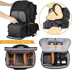 img 2 attached to 📷 TARION Pro 2-in-1 Camera Backpack: Large DSLR Bag with Laptop Compartment, Rain Cover - Ideal for Travel, Hiking, and Outdoor Photography