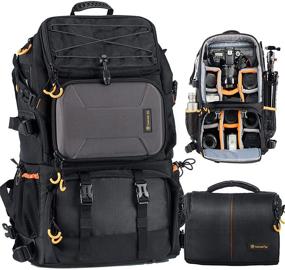 img 4 attached to 📷 TARION Pro 2-in-1 Camera Backpack: Large DSLR Bag with Laptop Compartment, Rain Cover - Ideal for Travel, Hiking, and Outdoor Photography