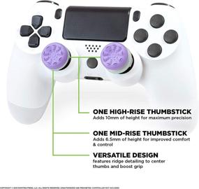 img 1 attached to Enhanced Performance Thumbsticks - KontrolFreek FPS Freek Galaxy Purple for PlayStation 4 (PS4) and PlayStation 5 (PS5) - Includes 1 High-Rise and 1 Mid-Rise - Purple