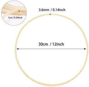 img 3 attached to 🎀 Wreath Rings Set - 5 pcs Wooden Bamboo Floral Hoop Rings for DIY Dream Catcher, Wall Hanging Crafts, Wedding Wreath Decor - 12 Inch Macrame Craft Hoops