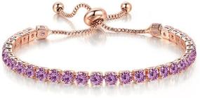 img 1 attached to 💎 Adjustable Crystal Geometric Rhinestone Bracelet for Girls' Jewelry