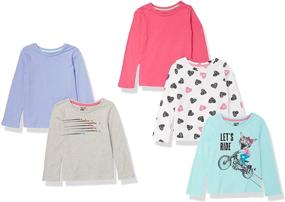 img 4 attached to 5-Pack Long Sleeve T-Shirts for Girls - Spotted Zebra Girls' Clothing