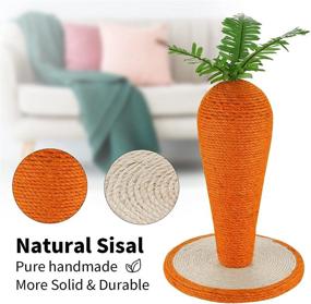 img 3 attached to Affenlaskan Cat Scratching Post Activity Cat Tree: Natural Sisal Carrot Scratcher for Indoor Kittens