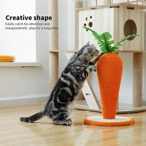 img 1 attached to Affenlaskan Cat Scratching Post Activity Cat Tree: Natural Sisal Carrot Scratcher for Indoor Kittens