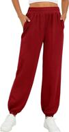 👖 saloogoe women's high-waisted joggers with pockets - baggy fall sweatpants featuring cinch bottom logo