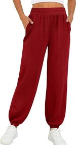 img 4 attached to 👖 Saloogoe Women's High-Waisted Joggers with Pockets - Baggy Fall Sweatpants featuring Cinch Bottom