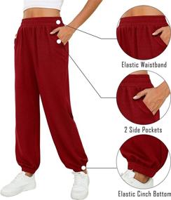 img 2 attached to 👖 Saloogoe Women's High-Waisted Joggers with Pockets - Baggy Fall Sweatpants featuring Cinch Bottom