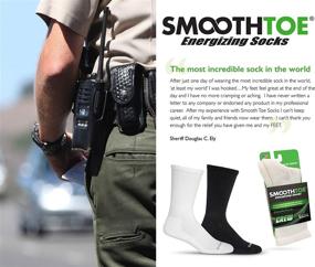 img 2 attached to 🧦 SmoothToe Graduated Compression Socks with Padded Sole - 15-20 mmHg, Crew (Mid-Calf) - 1 Pair, Ultimate Comfort and Support!