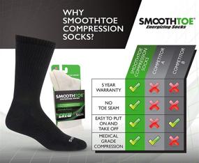 img 1 attached to 🧦 SmoothToe Graduated Compression Socks with Padded Sole - 15-20 mmHg, Crew (Mid-Calf) - 1 Pair, Ultimate Comfort and Support!