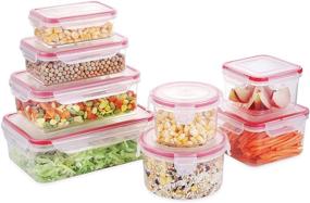 img 4 attached to 📦 SHOMOTE Set of 8 Airtight Food Storage Containers with Lids - BPA-Free, Stackable & Safe for Freezer/Microwave/Dishwasher - Perfect Gift Idea!