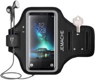 jemache galaxy s21/s20/s10/s9/s8 armband – ultimate phone arm band for samsung galaxy s8/s9/s10/s20/s21 5g compatible with otterbox defender and lifeproof case (black) logo