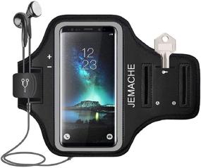 img 4 attached to JEMACHE Galaxy S21/S20/S10/S9/S8 Armband – Ultimate Phone Arm Band for Samsung Galaxy S8/S9/S10/S20/S21 5G Compatible with Otterbox Defender and Lifeproof Case (Black)