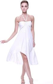 img 3 attached to 🦋 Bridal White Hawaiian Luau Dress featuring Butterfly Design for Women