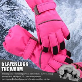 img 3 attached to Waterproof Children Breathable Thinsulate Snowboard Boys' Accessories : Cold Weather