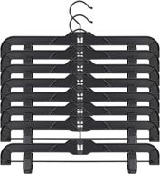 👗 black plastic pant skirt hangers 20 pack with clips and steel wire, all black finish 14 inch by perfecasa логотип