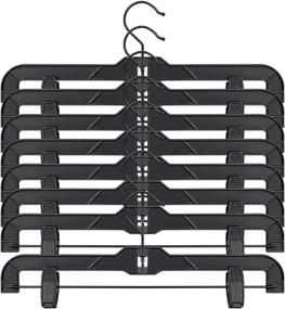 img 4 attached to 👗 Black Plastic Pant Skirt Hangers 20 Pack with Clips and Steel Wire, All Black Finish 14 inch by Perfecasa