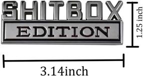 img 2 attached to GLAAPER 2Pcs SHITBOX EDITION Emblems 3D Badge Car Decal For F150 F250 F350 Chevy Silverado 1500 2500 Chevrolet C10 C15 Truck Sticker（Chrome/Black）