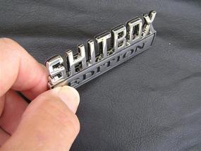 img 1 attached to GLAAPER 2Pcs SHITBOX EDITION Emblems 3D Badge Car Decal For F150 F250 F350 Chevy Silverado 1500 2500 Chevrolet C10 C15 Truck Sticker（Chrome/Black）