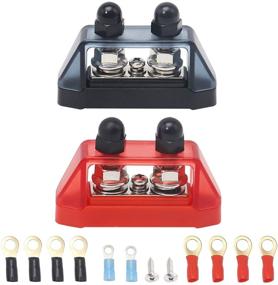 img 3 attached to ⚡ Recoil S2P-516 Busbar: Dual 5/16” Studs & #8 Screw Terminal Power Distribution Block with Ring Terminals Pair Red & Black - Efficient Solution