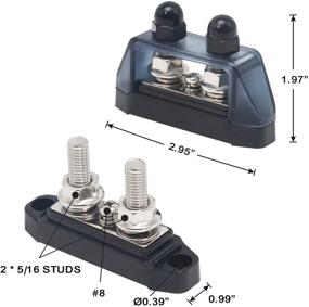 img 2 attached to ⚡ Recoil S2P-516 Busbar: Dual 5/16” Studs & #8 Screw Terminal Power Distribution Block with Ring Terminals Pair Red & Black - Efficient Solution