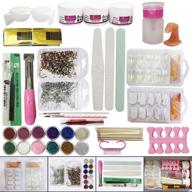 professional acrylic nail art kit by qimeisi - nail art set with acrylic powder brush, glitter french nail tips, clipper file, and more - perfect for diy and professionals logo