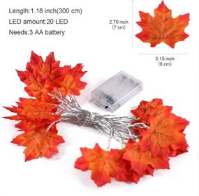 img 2 attached to 🍁 Fall Maple Leaves String Lights - 2 Sets: 20 Feet, 40 LED Battery Powered Maple Leaf Lights for Thanksgiving, Autumn Garland Lights, Party Indoor Outdoor Ornaments