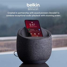 img 2 attached to Революционизируйте свой аудио-опыт с Belkin SoundForm Elite Hi-Fi Smart Speaker + беспроводным зарядным устройством: технология звука Devialet (черный)