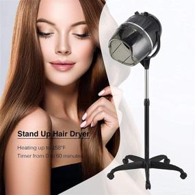 img 2 attached to 🔥 Premium Stand-Up Hair Bonnet Dryer with Adjustable Hood, Timer, and Rolling Base - Perfect for Beauty Salons or Home Use
