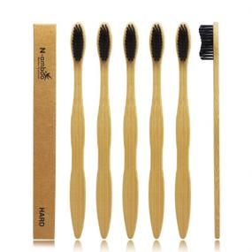 img 4 attached to 🎋 Bamboo Toothbrush Pack of 6 - Hard Bristles for Effective Oral Care