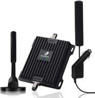 📶 enhance mobile signal in vehicle with cell phone signal booster for car, rv, suv, and truck - amplify lte 4g band 12/13/17 data & volte for at&t verizon logo