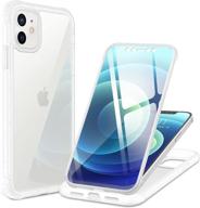 📱 youmaker [2021 upgraded] janus clear iphone 12/12 pro case with built-in tempered glass screen protector - full body rugged & slim fit design (6.1 inch) - clear logo