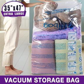 img 3 attached to HIBAG XXL Jumbo Plus Size Space Saver Bags Combo - Moving 🛏️ & Home Storage (6J+), 35''X47'', Ideal for Bedding, Comforters & Extra Large Stuffed Toys