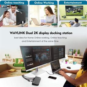 img 3 attached to WAVLINK USB 3.0 and USB C Universal Laptop Docking Station Dual Monitor with HDMI & DVI/VGA, Gigabit Ethernet, 6 USB Ports, Audio for Laptop, Ultrabook and PCs – Enhance Efficiency in Your Home Office