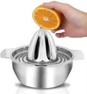 stainless manual strainer orange lemon grapefruit capacity logo