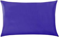 🌙 premium mulberry silk pillowcase - hidden zipper, 100% 19 momme silk for hair and skin, soft and breathable, smooth silk pillow cover (standard size 20''×26'', royal blue) logo