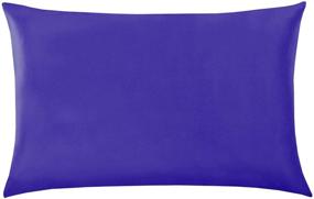 img 4 attached to 🌙 Premium Mulberry Silk Pillowcase - Hidden Zipper, 100% 19 Momme Silk for Hair and Skin, Soft and Breathable, Smooth Silk Pillow Cover (Standard Size 20''×26'', Royal Blue)