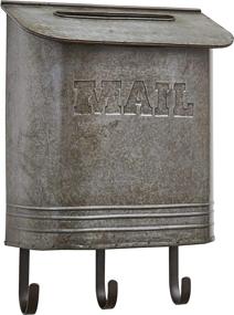 img 3 attached to 📬 Galvanized Mailbox with Hooks by Park Designs