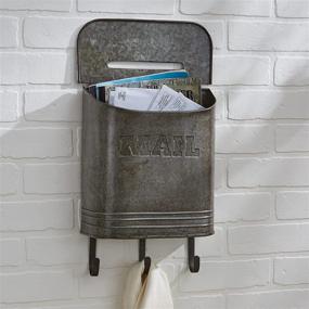 img 2 attached to 📬 Galvanized Mailbox with Hooks by Park Designs