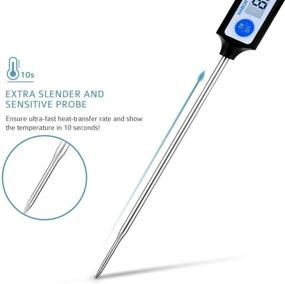 img 3 attached to 🌡️ Long Probe Instant Read Digital Cooking Thermometer with LCD Screen - Ideal for Kitchen, Grill, BBQ, Milk, Bath Water - Anti-Corrosion