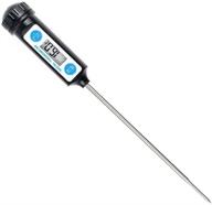 🌡️ long probe instant read digital cooking thermometer with lcd screen - ideal for kitchen, grill, bbq, milk, bath water - anti-corrosion logo