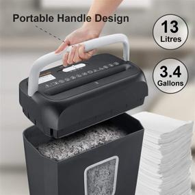 img 1 attached to 🔪 Bonsaii C237-B 6-Sheet Cross Cut Paper Shredder for Home and Office Use, with Credit Card Slot, Portable Handle Design, and 3.4 Gallons Wastebasket