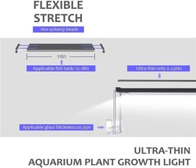 img 1 attached to 🐠 KASANMU Full Spectrum Fish Tank Light: Expandable Bracket, Ideal for 12-18 inch Aquariums