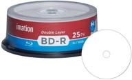 📀 25 pack imation bd-r dl 6x 50gb white inkjet hub printable dual layer blu-ray discs - recordable blank media with spindle packing logo