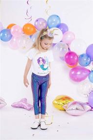 img 2 attached to 🧜 Sparkle and Swim: Baby Girls Mermaid Fish Stretch Long Leggings Tight Pants